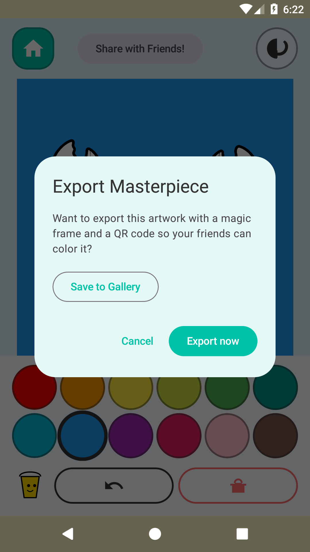 Export and share screen